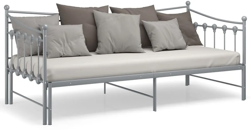 Estrutura sofá-cama de puxar 90x200 cm metal cinzento