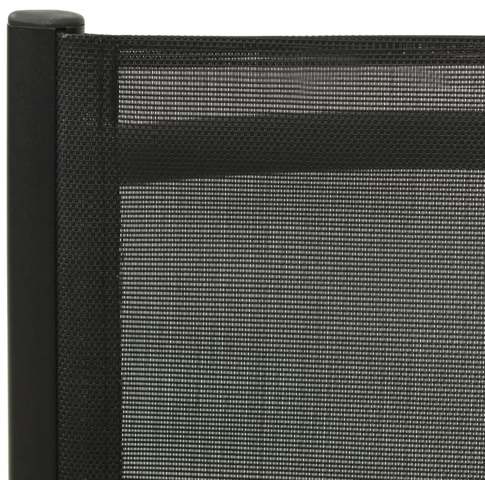 Cadeiras de jardim dobráveis 2 pcs textilene e alumínio preto
