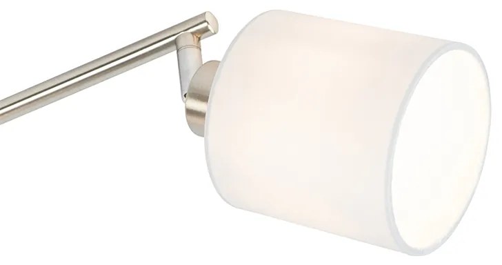 Foco de teto em aço com abajur branco 4 luzes ajustáveis - Hetta Moderno,Design