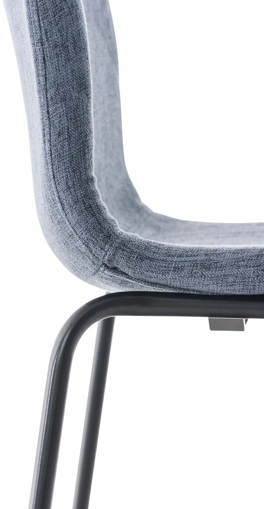 Conjunto de 2 bancos de bar Hoover em tecido e com estrutura preta 43 x 100 x 48 cm Azul