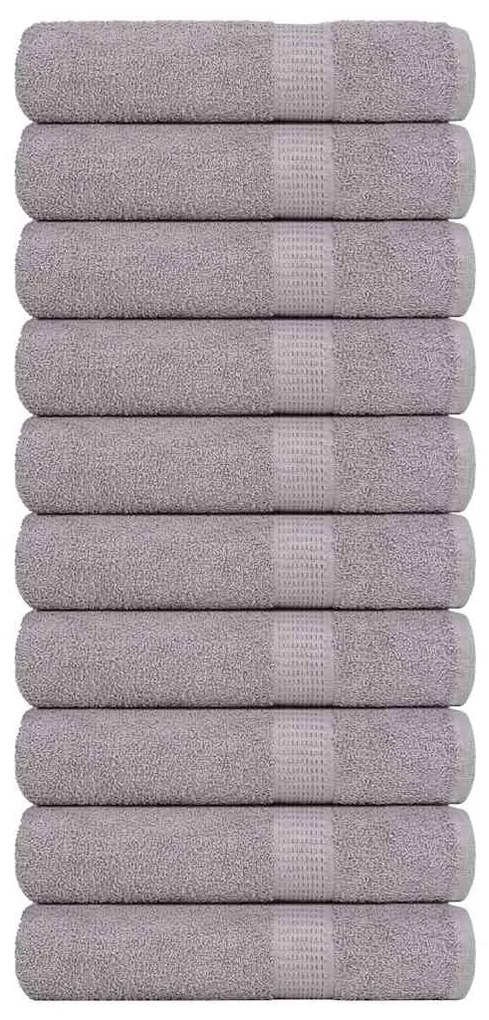 vidaXL Toalhas de banho 10 pcs 70x140 cm 360 gsm 100% algodão cinzento