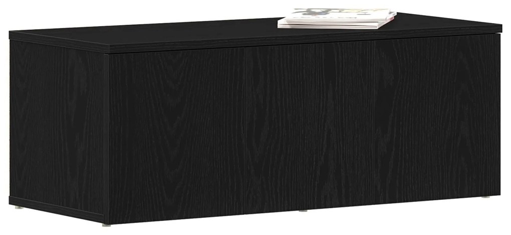 Armário para televisão vidaXL Preto Carvalho 80x34x30 cm Madeira engen