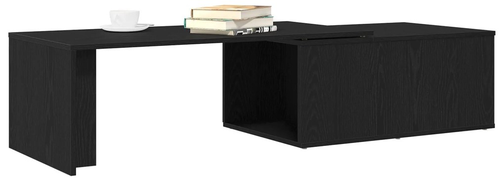 Mesa de Centro Folheada Preta de 150x50x35 cm
