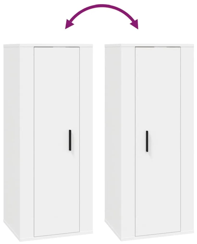 Conjunto móveis de TV 8 pcs madeira processada branco