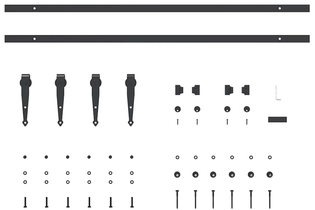 Kit para armário deslizante aço carbono 200 cm