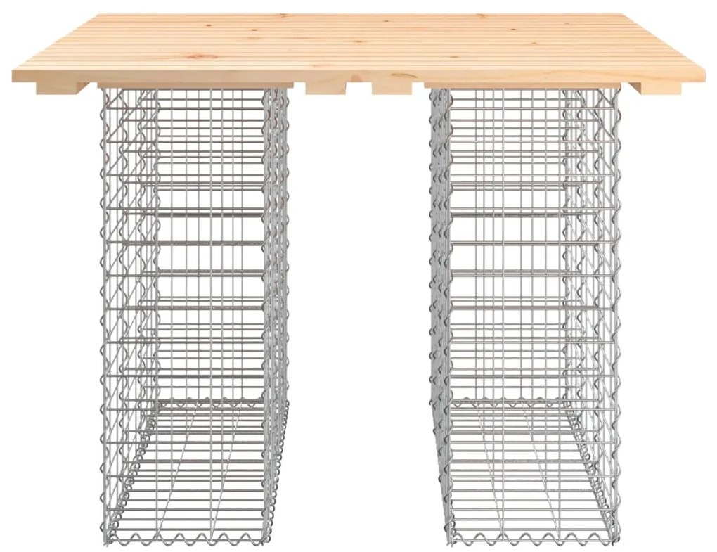Banco de jardim c/ design gabião 100x102x72 cm pinho maciço