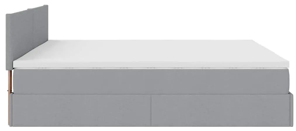 Estrutura de cama otomana com colchão 180x200 cm cinzento claro