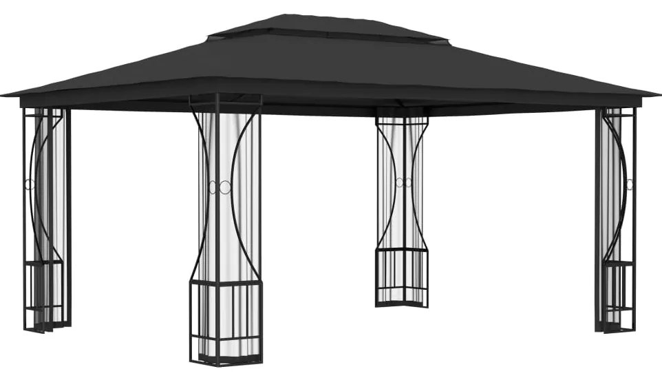 Gazebo com redes 300x400x265 cm antracite