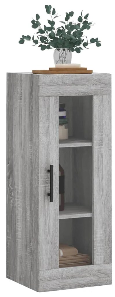 Armário de parede 34,5x34x90 cm cinzento sonoma