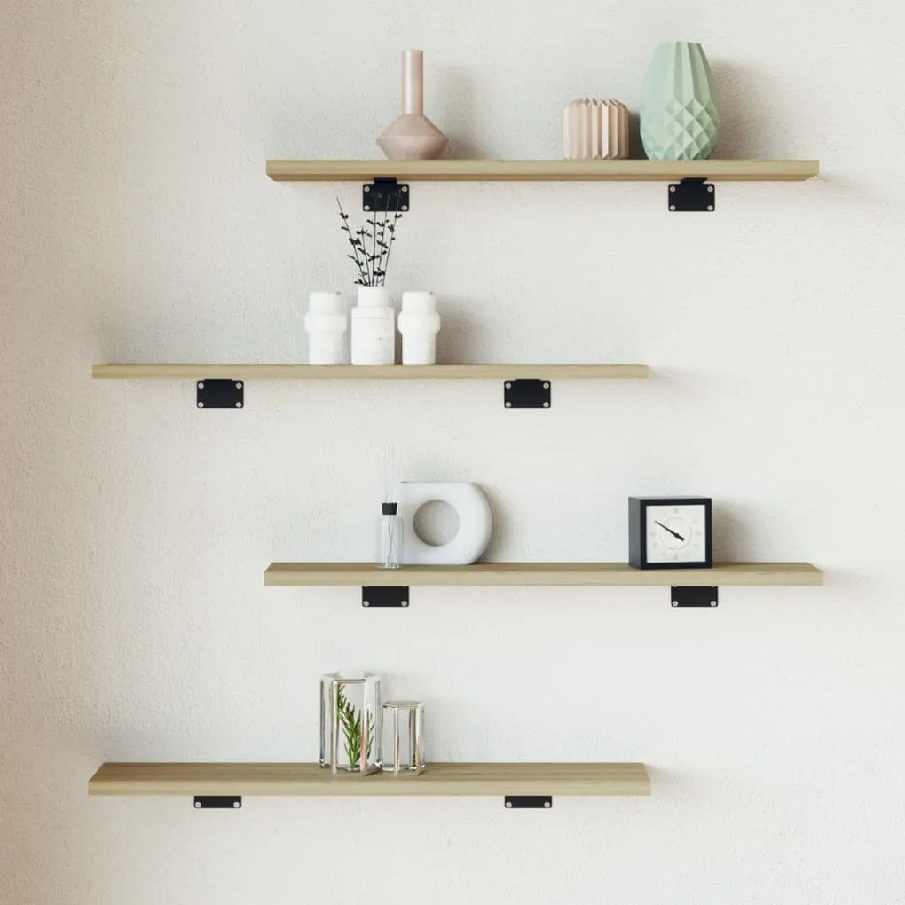 vidaXL Prateleiras estante 8pcs 60x10x1,5cm contraplacado cor carvalho
