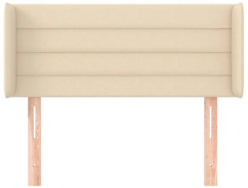 Cabeceira de cama c/ abas tecido 93x16x78/88 cm creme