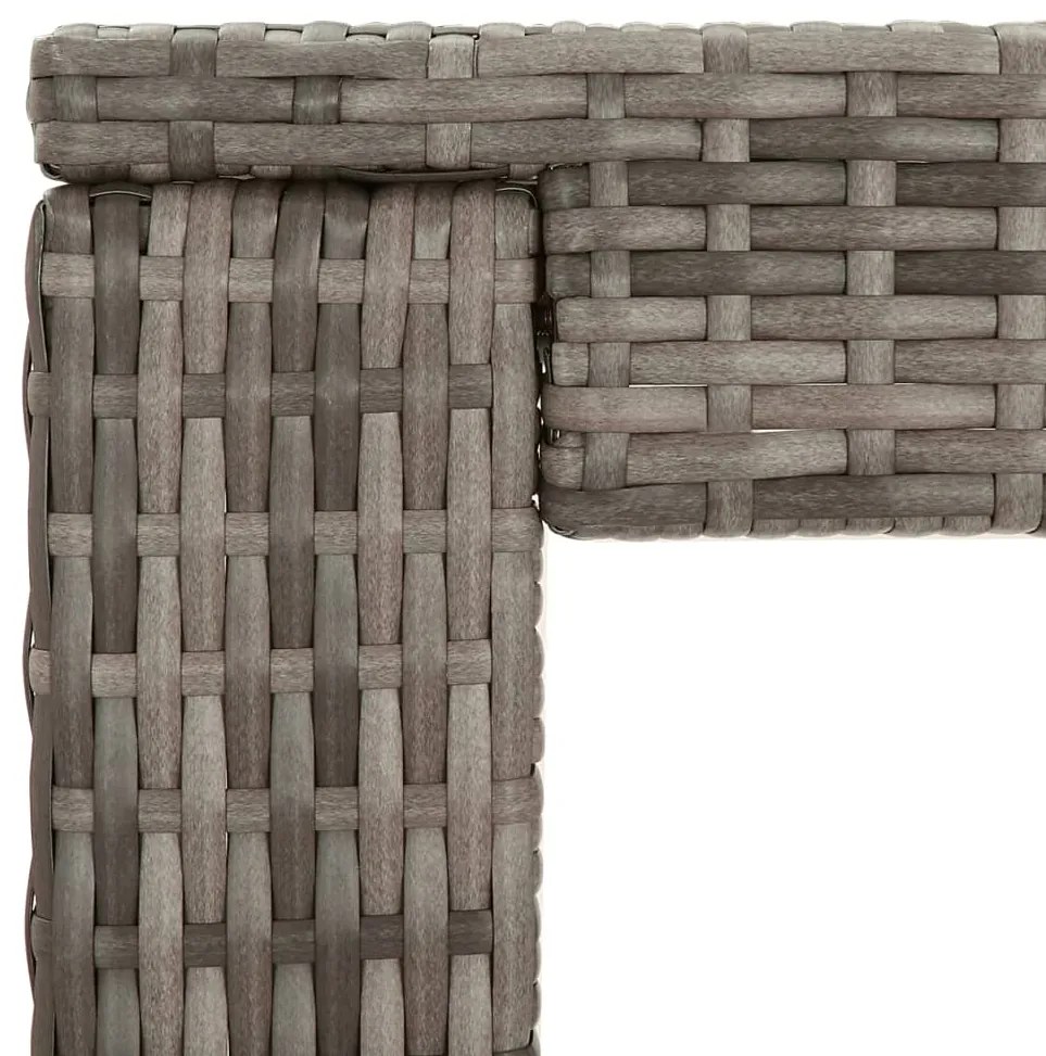 5 pcs conjunto de bar p/ jardim c/ almofadões vime PE cinzento