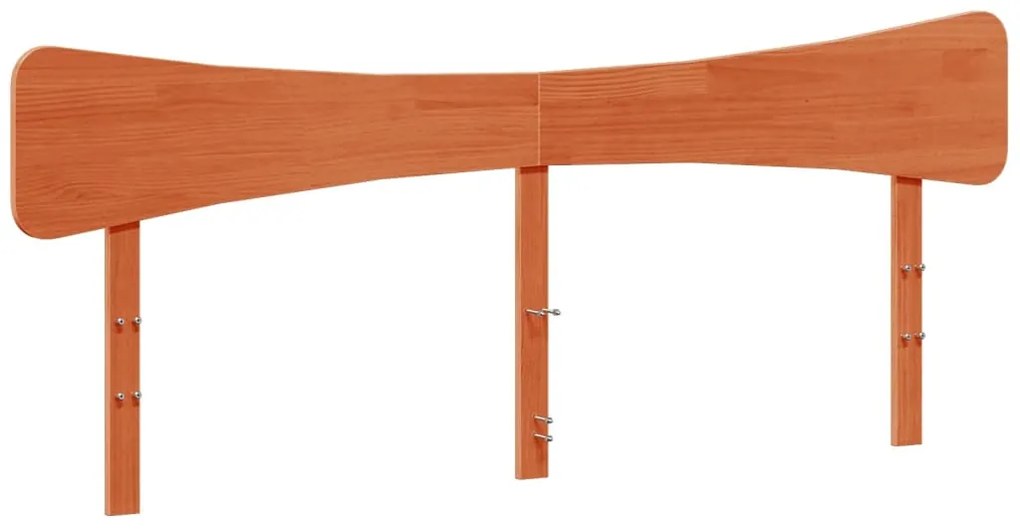 Cama sem colchão 160x200 cm madeira pinho maciço castanho-mel