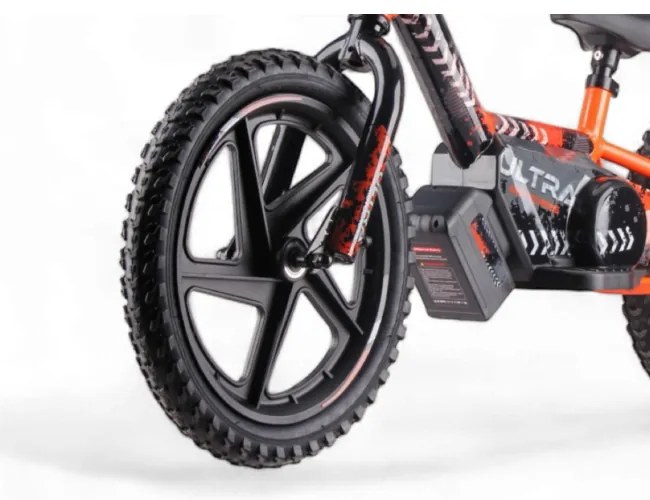 Bicicleta de equilíbrio elétrica de 24 volts com rodas de 16 polegadas, motor elétrico Laranja