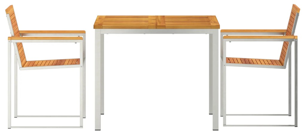 Conjunto de Jantar de Jardim vidaXL 3 Peças Madeira Sólida de Acácia