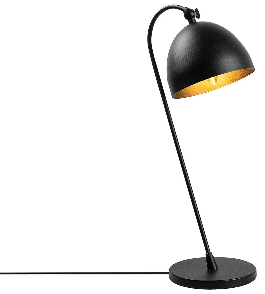 Candeeiro de Mesa Acuka – Preto e Dourado – 18 x 26 x 54 cm