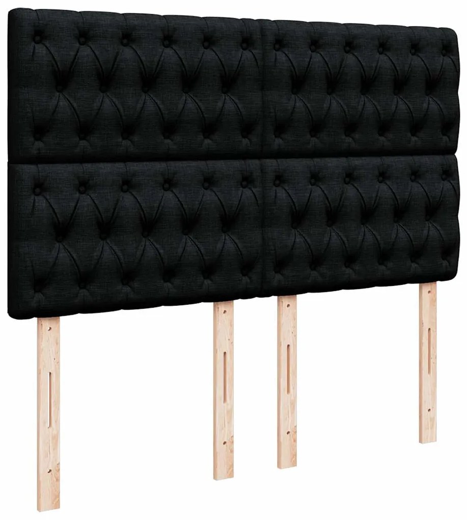 Cama com molas/colchão 140x200 cm tecido preto