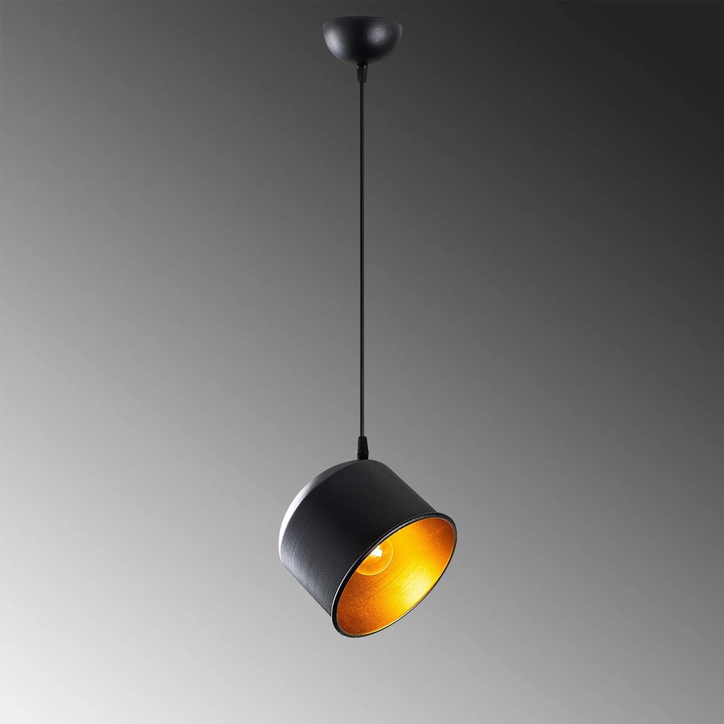 Candeeiro de Teto Berceste – Preto – 18 x 18 cm