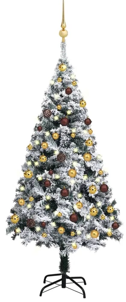 vidaXL Árvore de Natal artificial pré-iluminada c/ bolas 120 cm verde