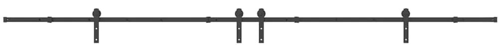 Kit de ferragens para porta deslizante 400 cm aço preto