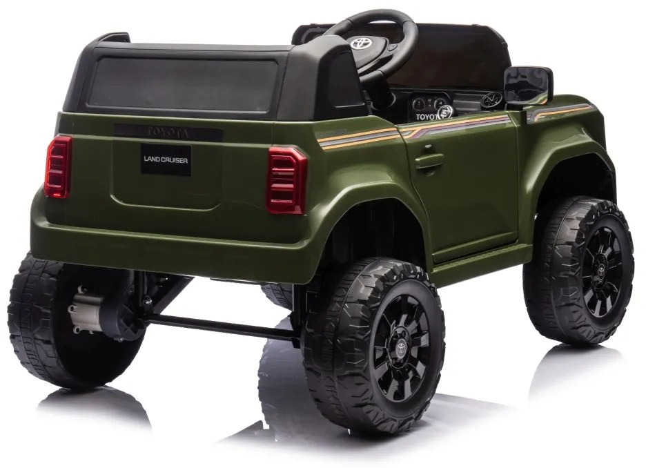 Carro elétrico para Crianças Toyota Land Cruiser PRADO 12V 4x4 Rodas Espuma EVA, assento couro ecológico Verde