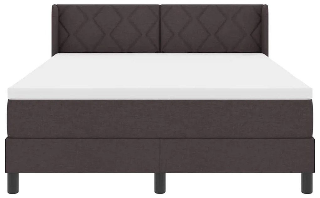 Cama Box Marrom Escuro 160 x 200 cm Tecido e Espuma