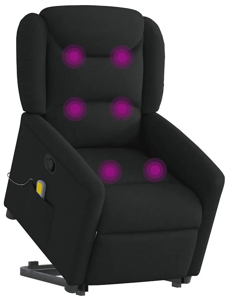 Poltrona de massagens reclinável elevatória tecido preto