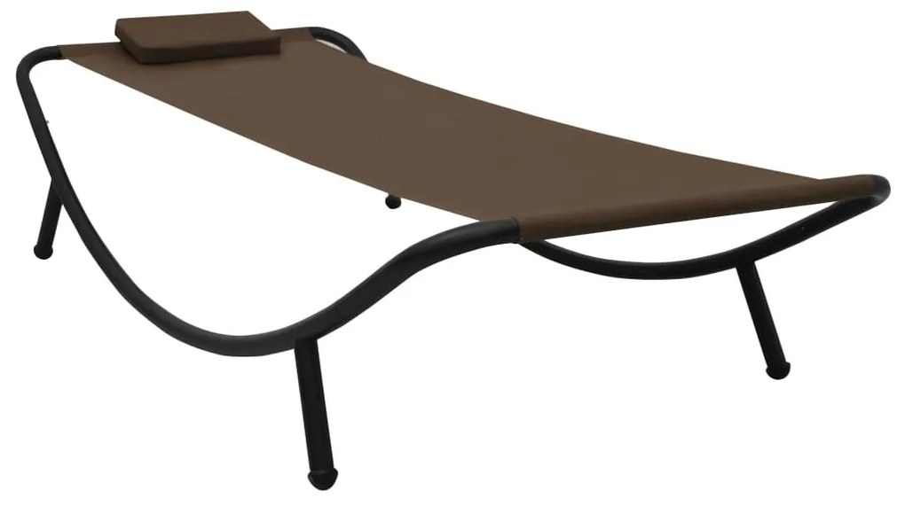 Espreguiçadeira de jardim 200x90 cm aço castanho