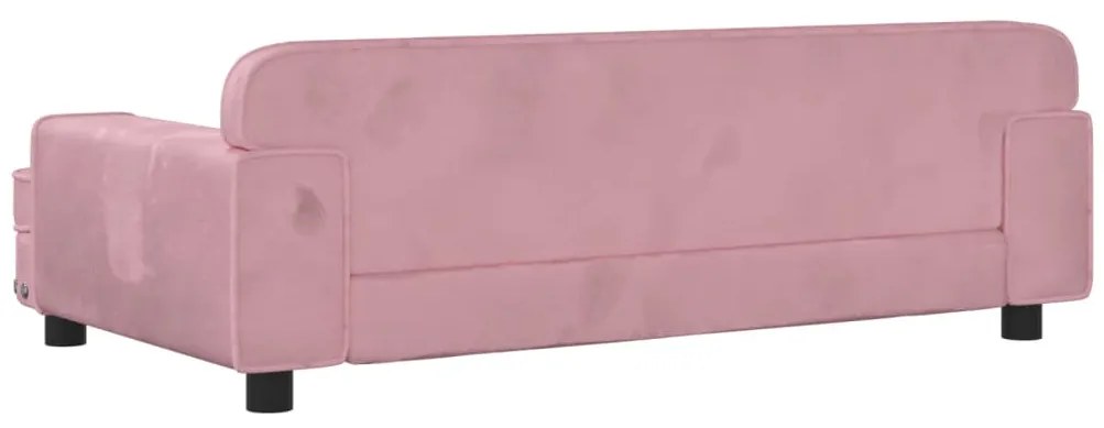 Sofá infantil 90x53x30 cm veludo rosa