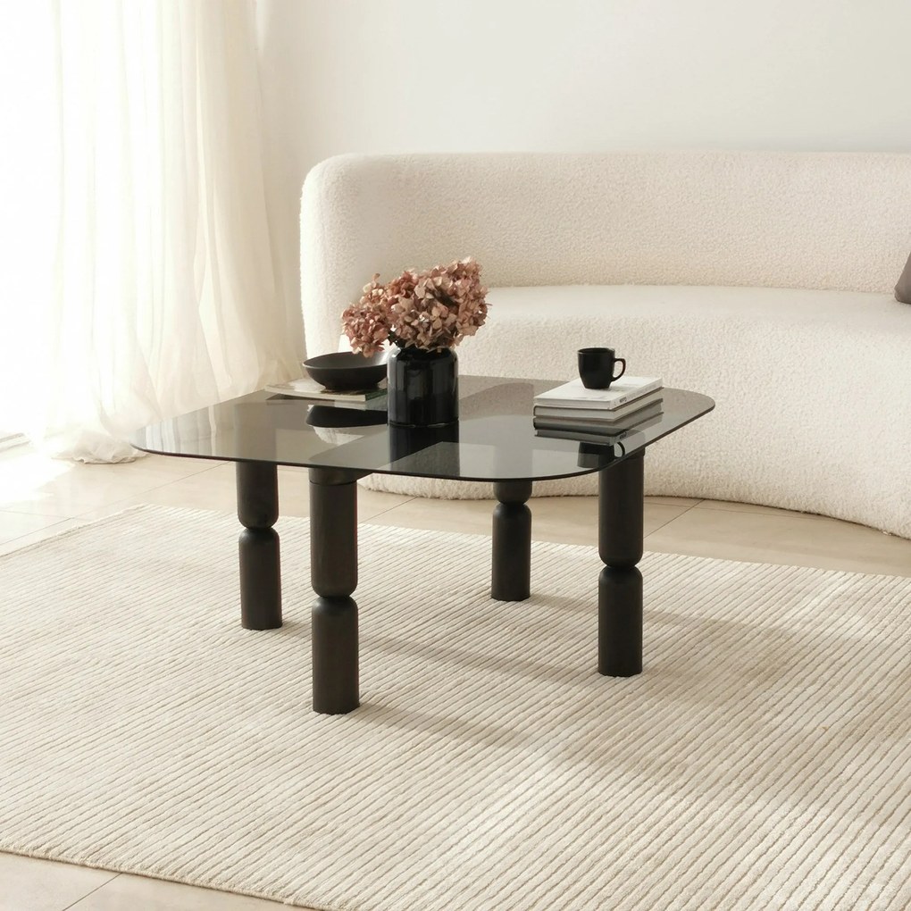 Mesa de Café Kei – Cor Antracite Fumado – 80cm x 40cm x 80cm