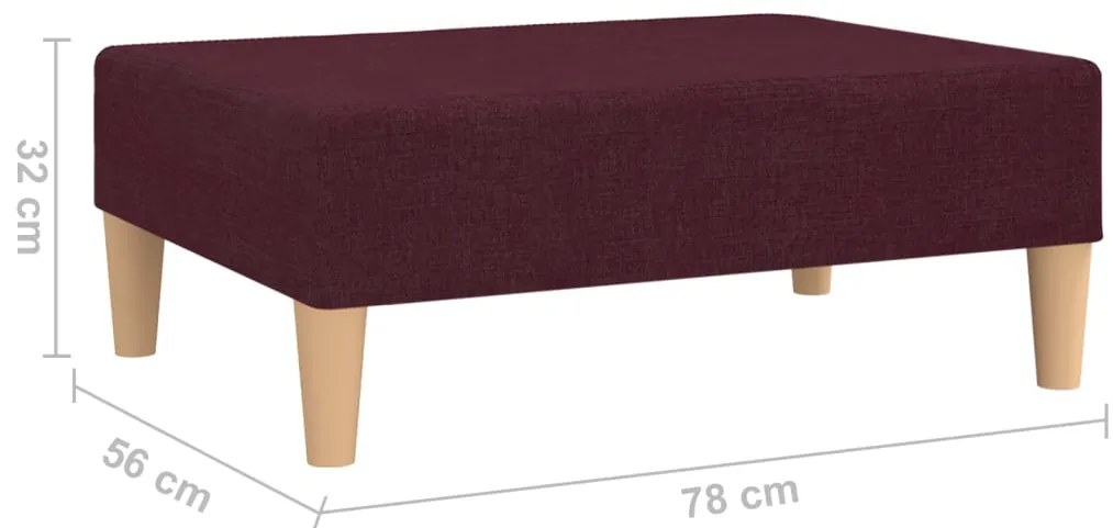 Apoio de pés tecido 78x56x32 roxo