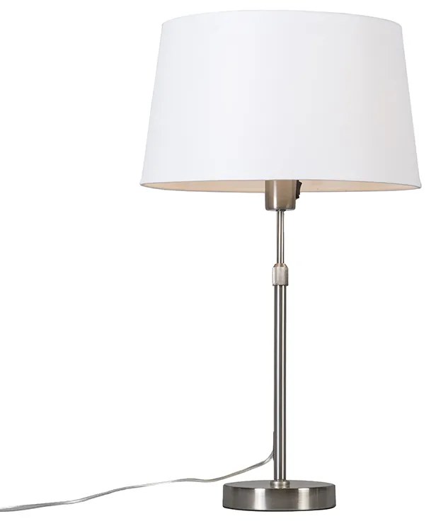 Candeeiro de mesa em aço com cúpula branca 35 cm ajustável - Parte Design,Moderno
