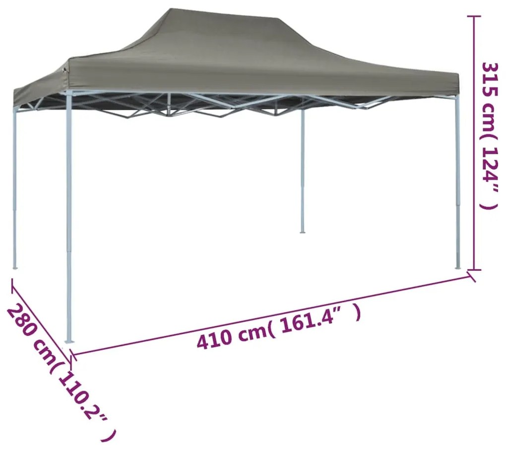 Tenda dobrável profissional para festas 3x4 m aço antracite