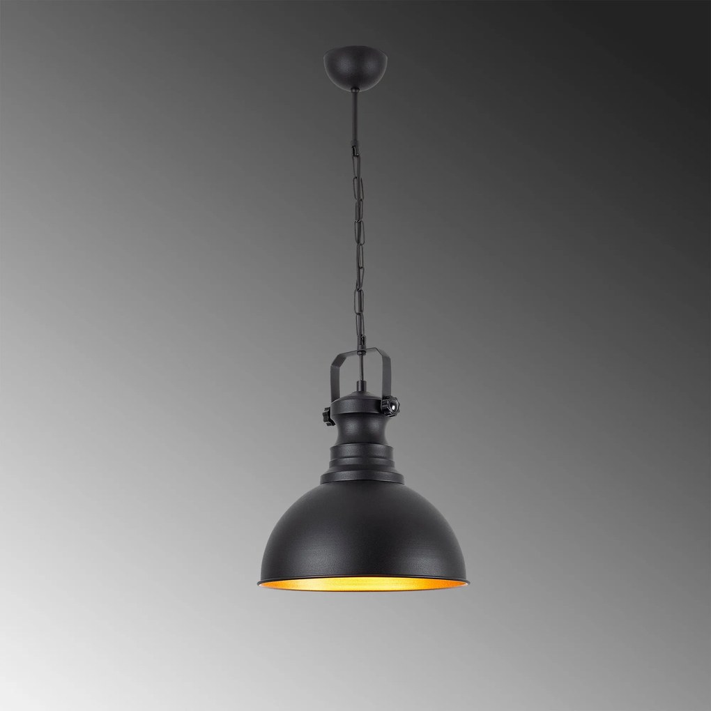 Candeeiro de Teto Saglam – Preto – Diâmetro 31 cm x Altura 85 cm