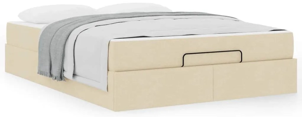 Estrutura da Cama Outros com armazenamento Creme 140 x 200 cm tecido