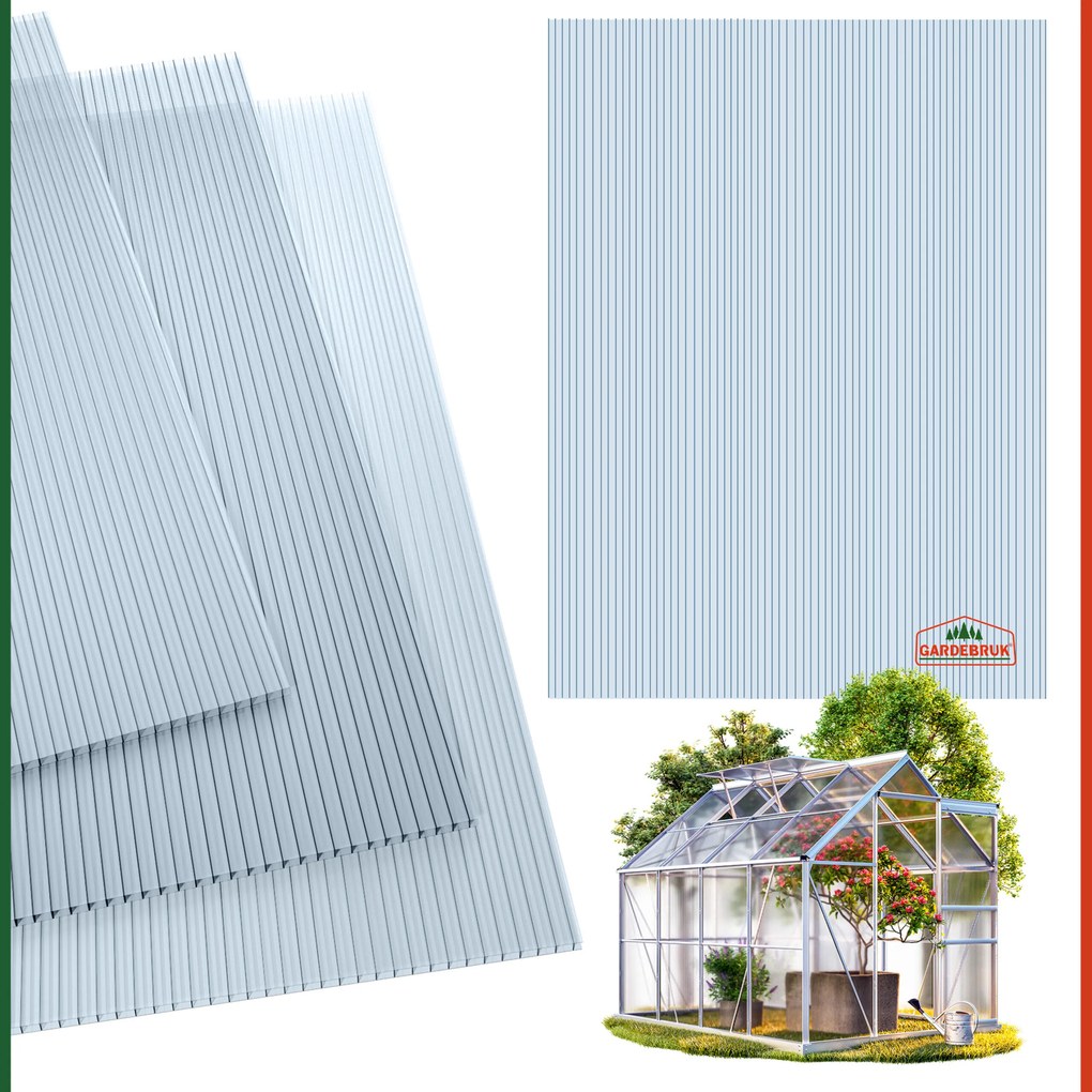 Conjunto de 10 folhas de 6mm 7,32m² transparentes