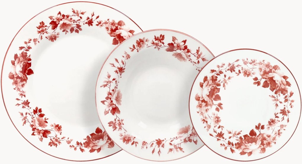 Conjunto de loiça em porcelana New Charlotte, 6 pessoas, conjunto de 18
