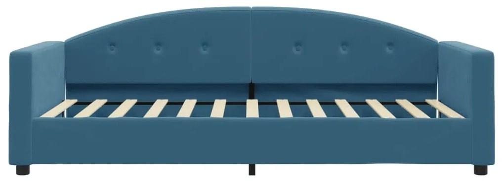 Sofá-cama com colchão 90x200 cm veludo azul
