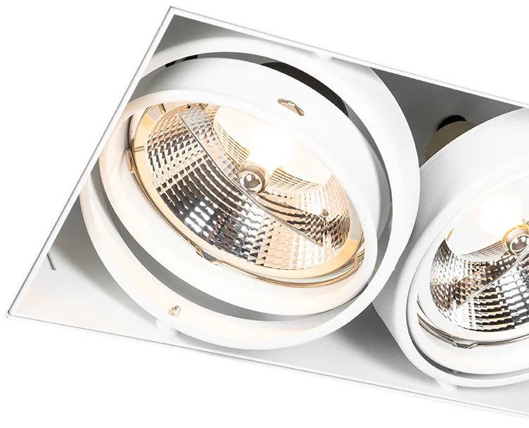 Foco embutido branco GU10 AR111 sem moldura 2 luzes - Oneon Moderno