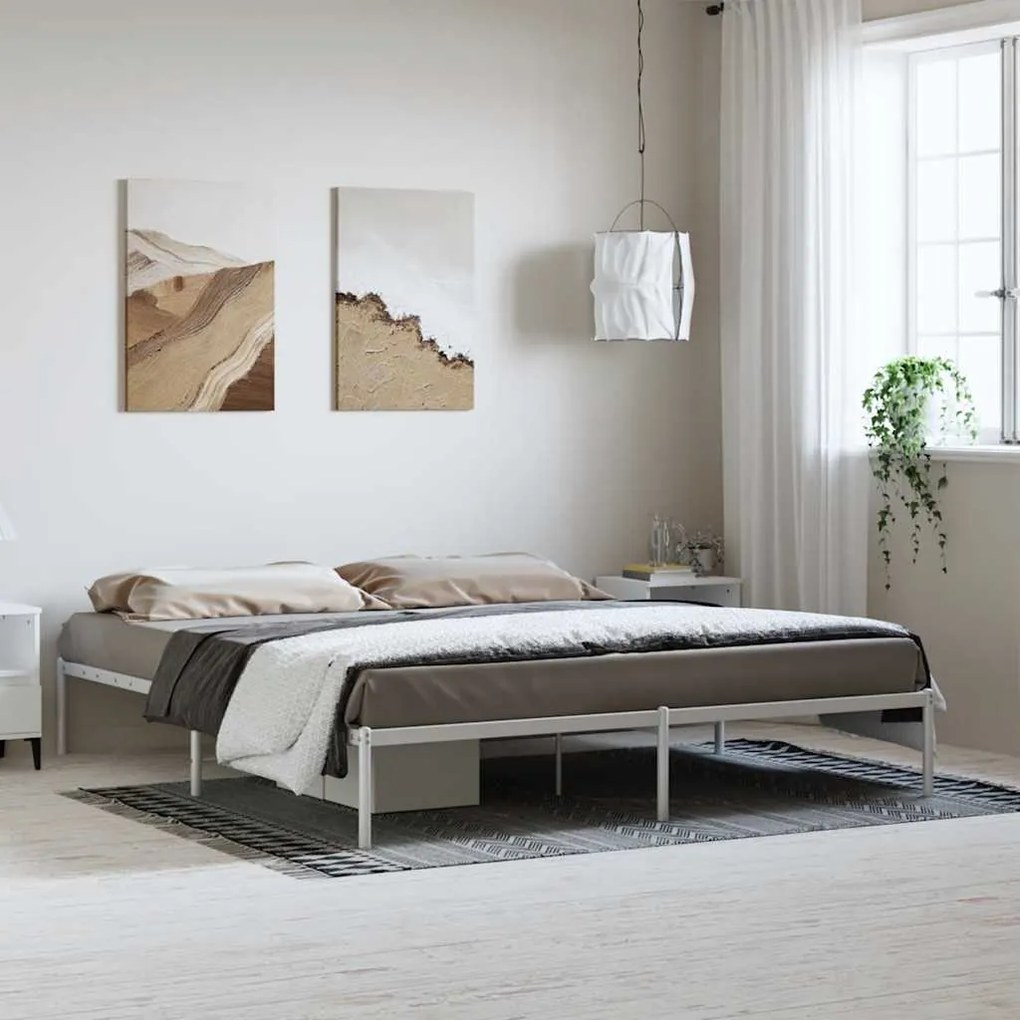 Estrutura de cama 183x213 cm metal branco