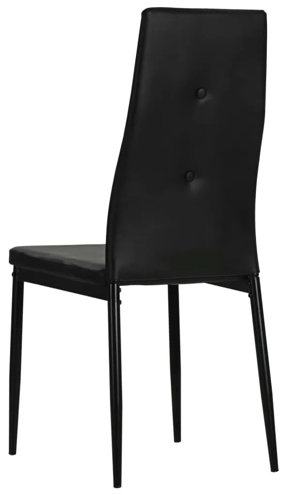 Cadeiras de jantar 4 pcs couro artificial preto