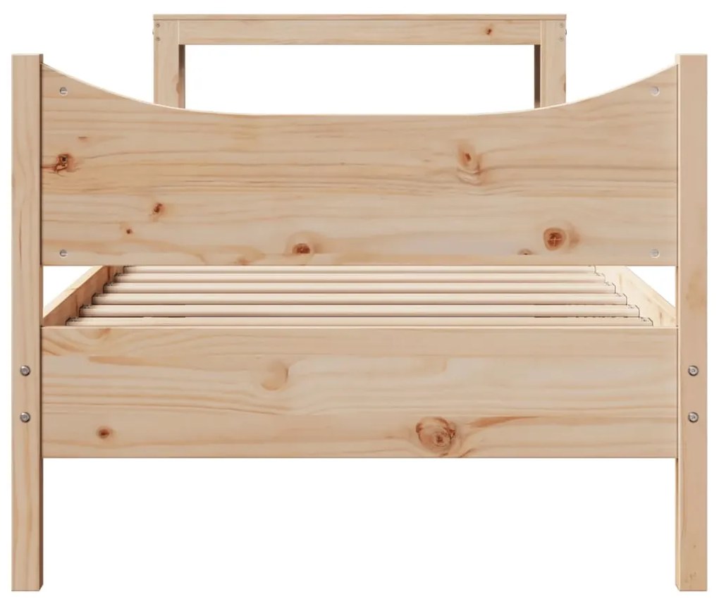 Estrutura de cama com cabeceira 75x190 cm pinho maciço