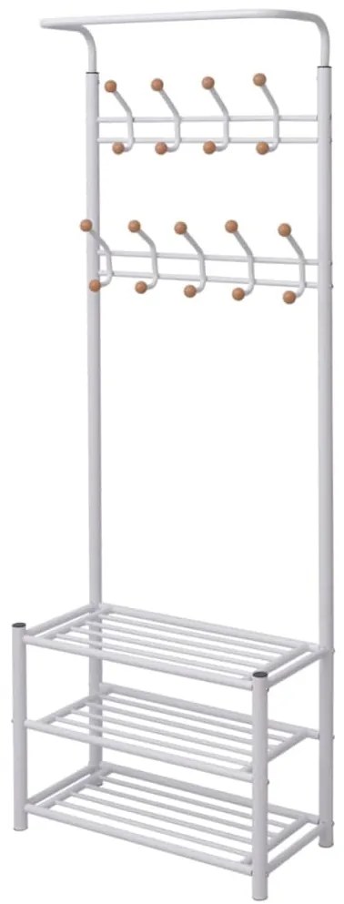 Suporte para roupas com sapateira 68x32x182,5 cm branco