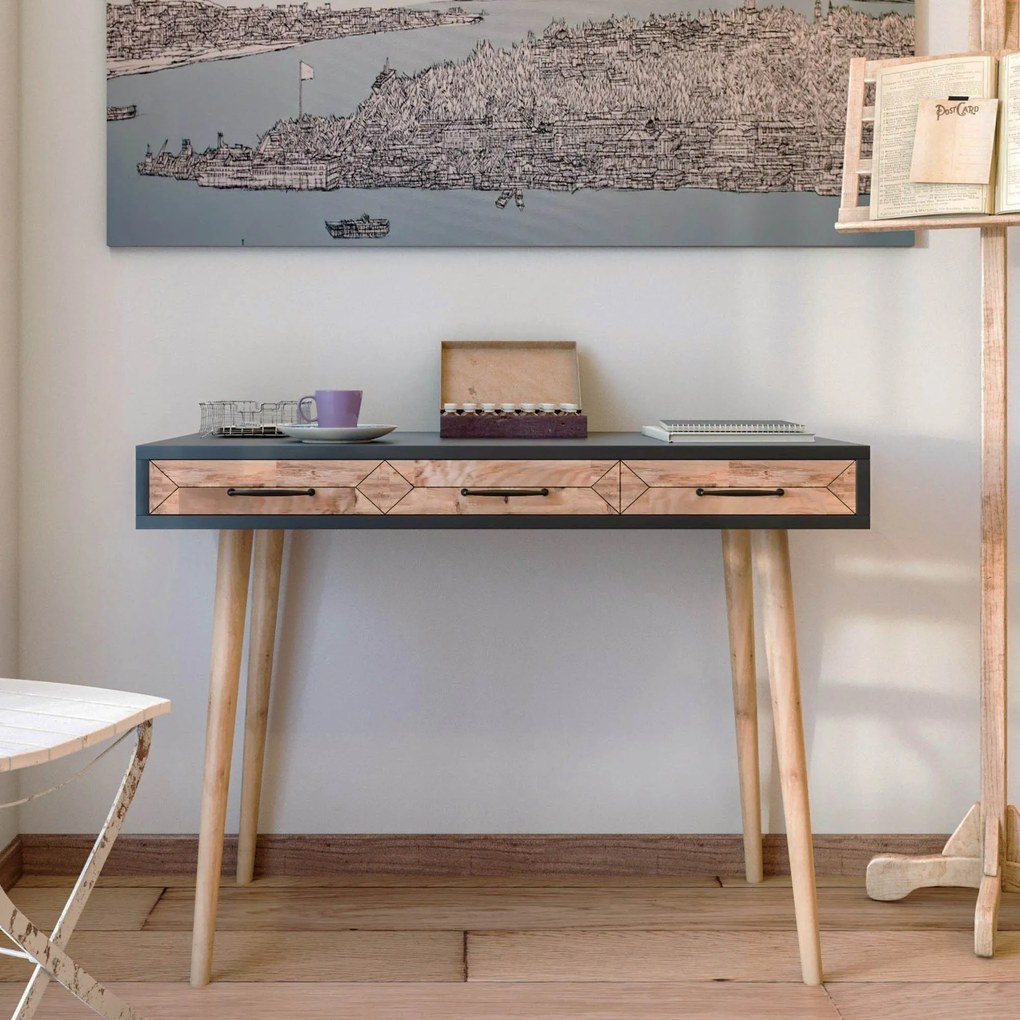 ****
Secretária Milano – Antracite Carvalho – 105x79x55 cm
**