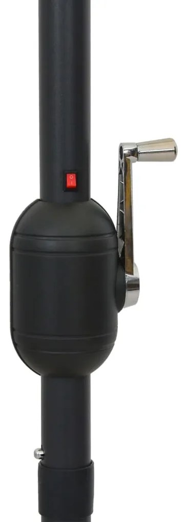 Guarda-sol jardim c/ luzes LED/poste alumínio 300 cm antracite