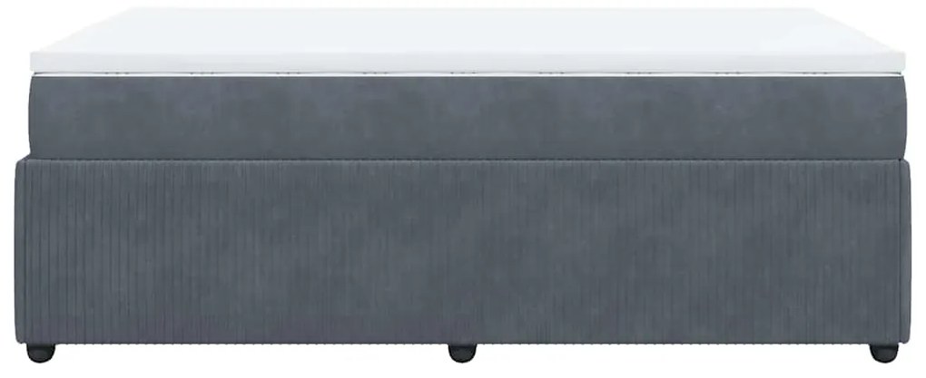 Cama boxspring com colchão 120x190 cm veludo cinzento-escuro