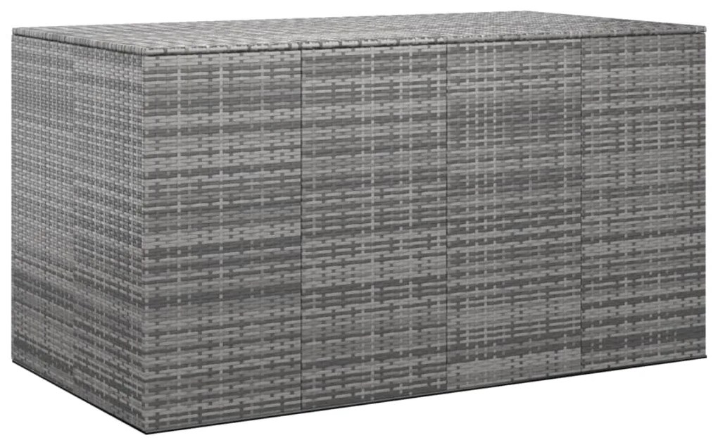 vidaXL Caixa para almofadões de jardim 194x100x103 cm vime PE cinzento