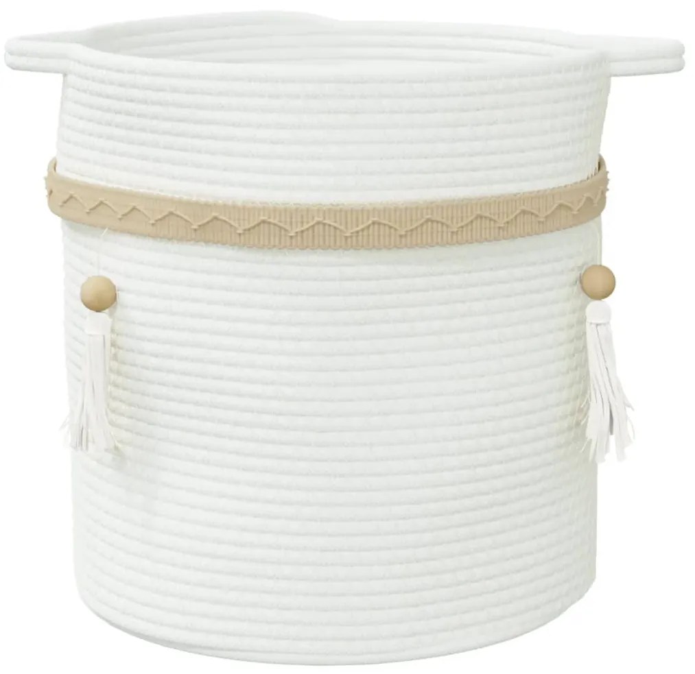 Cesto de arrumação Ø38x36 cm algodão branco