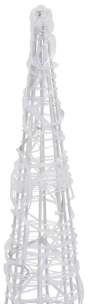 Pirâmide iluminação decorativa LEDs acrílico 90 cm branco frio
