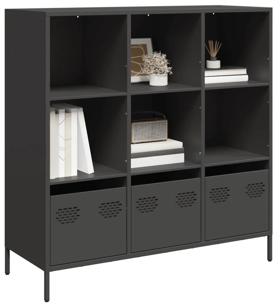 vidaXL Móvel alto 101,5x39x103,5 cm aço preto